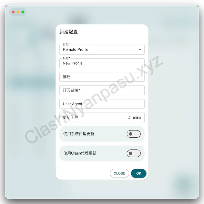 Clash Nyanpasu 添加配置
